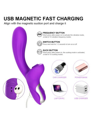 Vibrador con estimulador clitorial - Image 3